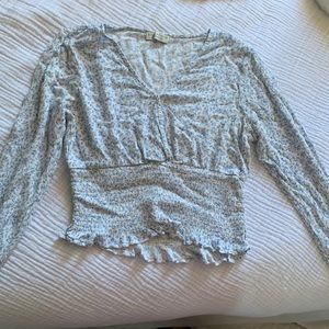 Women’s Long Sleeve Crop Floral Top